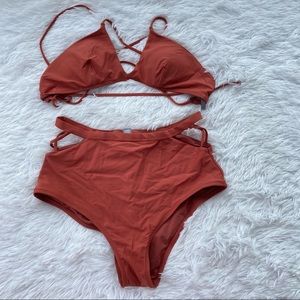 Aerie Mauve High Waisted (both pieces M)